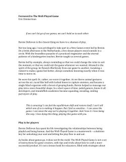 Foreword to The Well-Played Game Eric Zimmerman If we can`t let