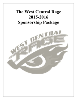 2015/16 Sponsorship Package - West Central Rage