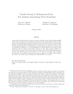 Transfer Pricing by Multinational Firms: New
