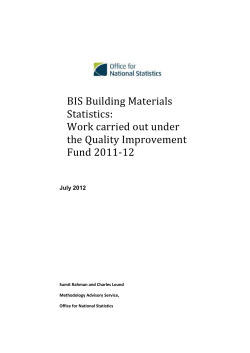 BIS Building Materials Statistics: Work carried out under the