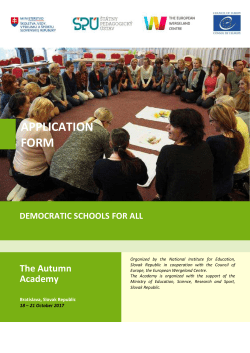 APPLICATION FORM DEMOCRATIC SCHOOLS FOR ALL The
