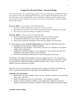 How to Justify Research Design, Case Selection