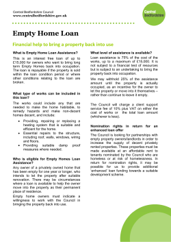 Empty Home Loan - Central Bedfordshire Council