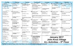 January 2017 - St. Joseph`s John Knox Village