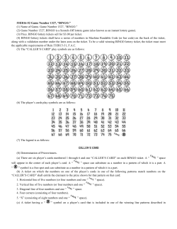 53ER16-52 Game Number 1327, &ldquo;BINGO.&rdquo; (1) Name of Game