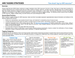 AWS TAGGING STRATEGIES &ldquo;How should I tag my AWS resources?&rdquo;