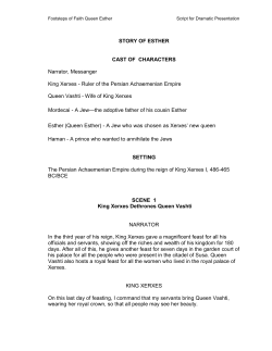 Footsteps of Faith Queen Esther Script for Dramatic Presentation
