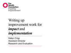 Reporting for impact and implementation