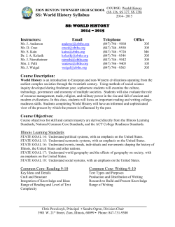 1415 SSWH Syllabus - Anderson - Zion