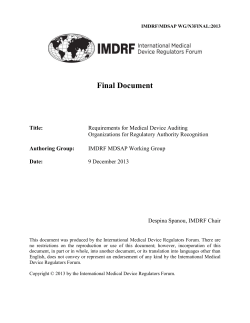 Requirements for Medical Device Auditing Organizations for