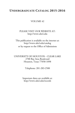 2015-2016 Undergraduate Catalog - University of Houston