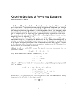 Counting Solutions of Polynomial Equations