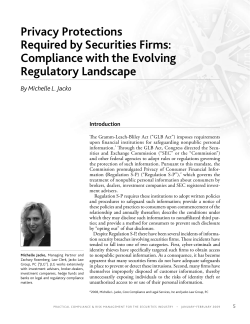 Privacy Protections Required by Securities Firms