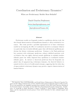 Coordination and Evolutionary Dynamics