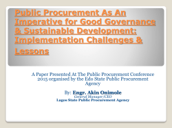 Good Governance - Lagos State | Public Procurement Agency