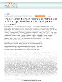 The correlation between reading and mathematics
