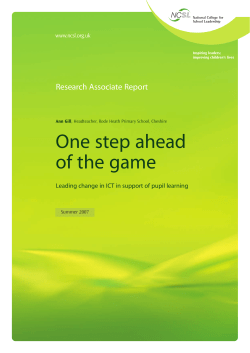 One step ahead of the game: leading change in ICT in support of