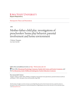 Mother-father-child play: investigations of preschoolers` home play