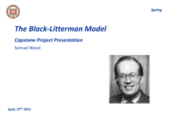 **** 1 - Black-Litterman Portfolio Optimization