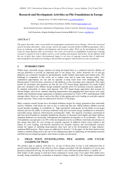 Research and Development Activities on Pile Foundations