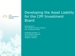 Developing the Asset Liability for the CPP Investment Board