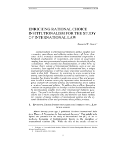 enriching rational choice institutionalism for the study of international