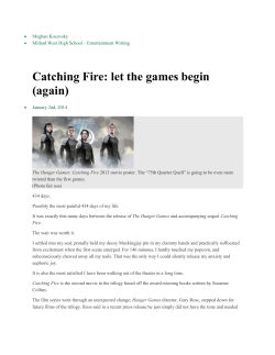 Catching Fire: let the games begin (again)