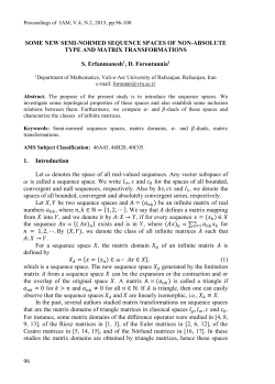 96 SOME NEW SEMI-NORMED SEQUENCE SPACES OF NON