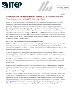 Fortune 500 Companies Hold a Record $2.6 Trillion Offshore