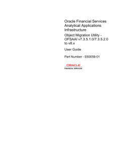 OFSAAI 8.0.0.0.0 Migration Utility User Guide