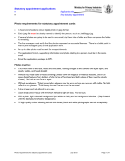 Photo requirements for statutory appointment cards