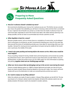 Preparing to Move Frequently Asked Questions