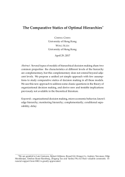 The Comparative Statics of Optimal Hierarchies