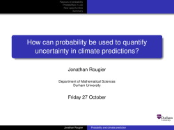 How can probability be used to quantify uncertainty in climate