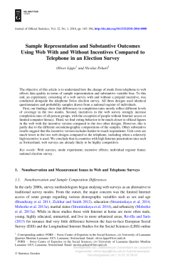 Sample Representation and Substantive Outcomes - Serval
