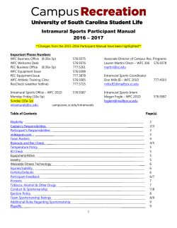 Intramural Sports Participant Manual 2016 &ndash; 2017