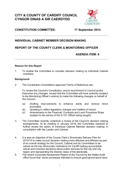 Individual Cabinet Member Decision Making