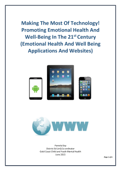 Making The Most Of Technology! Promoting Emotional Health And