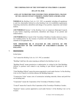 Building Bylaw - Strathroy