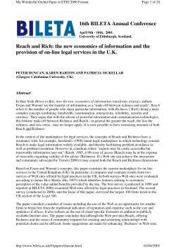 Reach and Rich: the new economics of information and the