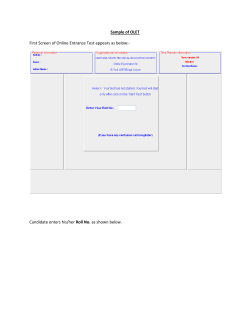 Sample of OLET First Screen of Online Entrance Test appears as