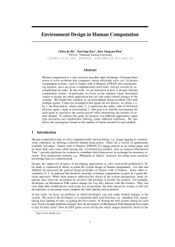 Environment Design in Human Computation - Yen