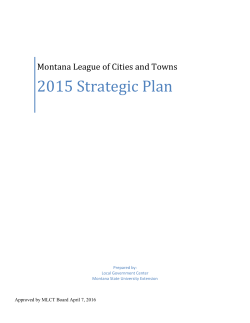 MLCT Strategic Plan - Montana League of Cities and Towns