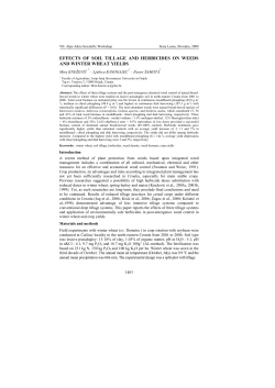 effects of soil tillage and herbicides on weeds and winter wheat yields