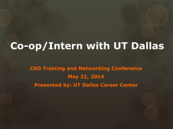 Co-op/Intern with UT Dallas