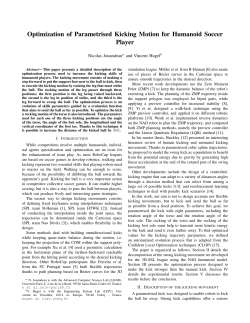 Optimization of Parametrised Kicking Motion for Humanoid Soccer