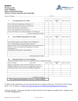Plan C K-2 Planning Guide - The School of Teacher Education and