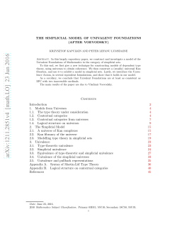 The Simplicial Model of Univalent Foundations (after Voevodsky)