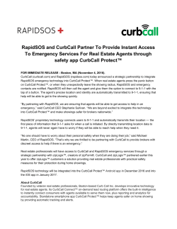 RapidSOS and CurbCall Partner To Provide Instant Access To