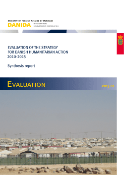 Evaluation of the strategy for Danish humanitarian action 2010